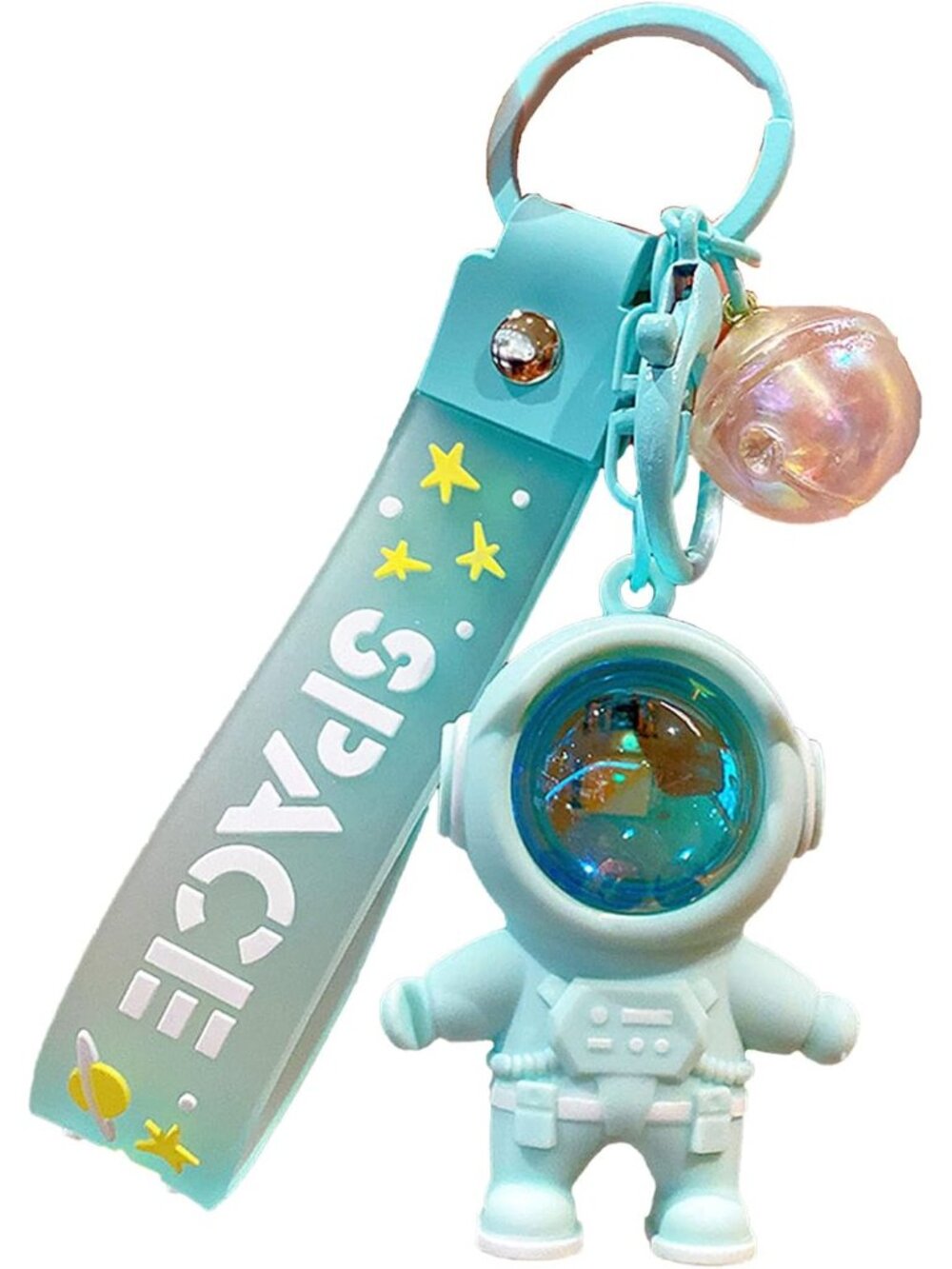 Cute Astronaut Keychains with Sunset Light, Space Keychains Pendant Gift